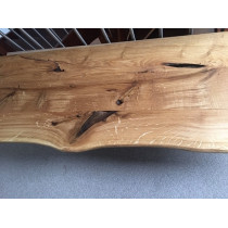 "Eiche, Leimholzplatte, rustikal plus, Baumkante vorne, 100x50x3cm, geölt, Wildeiche